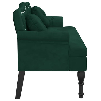Bench with Cushions Dark Green 47.4x25.6x29.5" Velvet