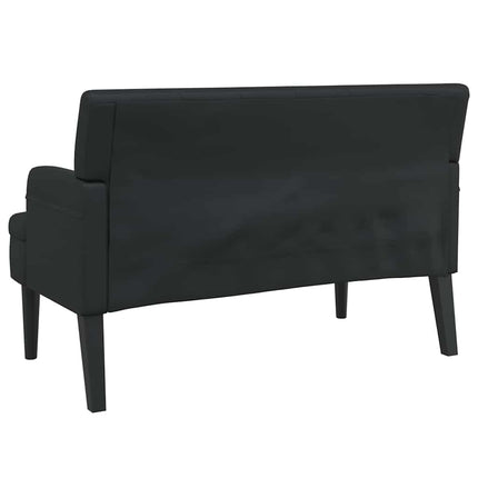 Bench with Backrest Black 44.1x25.8x29.5" Faux Leather