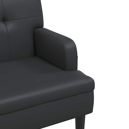 Bench with Backrest Black 44.1x25.8x29.5" Faux Leather