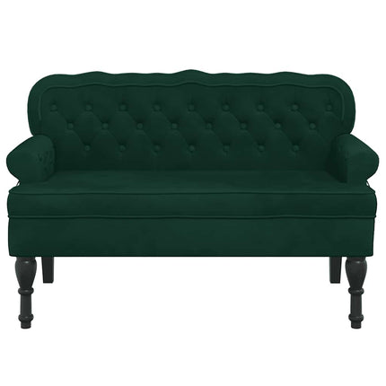 Bench with Backrest Dark Green 47"x25.4"x29.5" Velvet
