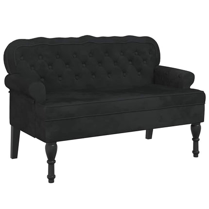 Bench with Backrest Black 47.0x25.4x29.5" Velvet