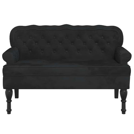 Bench with Backrest Black 47.0x25.4x29.5" Velvet