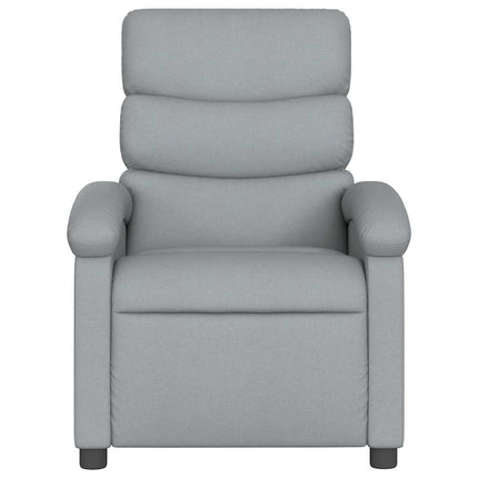 Massage Recliner Chair Light Gray Fabric