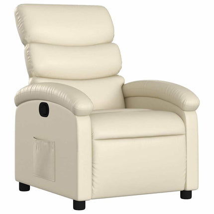 Recliner Chair Cream Faux Leather