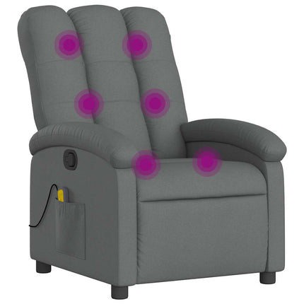 Massage Recliner Chair Dark Gray Fabric