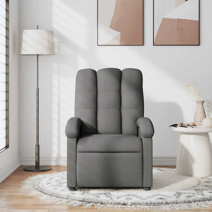 Massage Recliner Chair Dark Gray Fabric