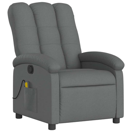 Massage Recliner Chair Dark Gray Fabric