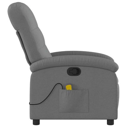Massage Recliner Chair Dark Gray Fabric
