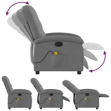 Massage Recliner Chair Dark Gray Fabric