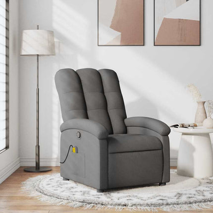 Massage Recliner Chair Dark Gray Fabric