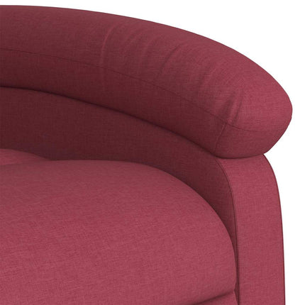 Massage Recliner Chair Wine Red Fabric
