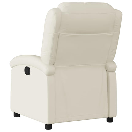 Recliner Chair Cream Faux Leather