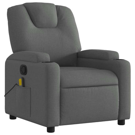 Massage Recliner Chair Dark Gray Fabric