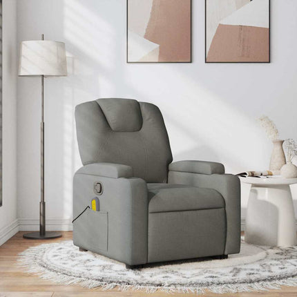 Massage Recliner Chair Dark Gray Fabric