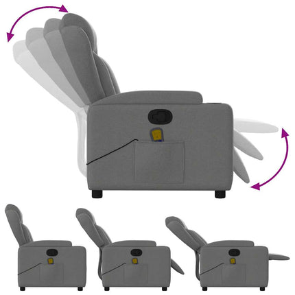 Massage Recliner Chair Dark Gray Fabric