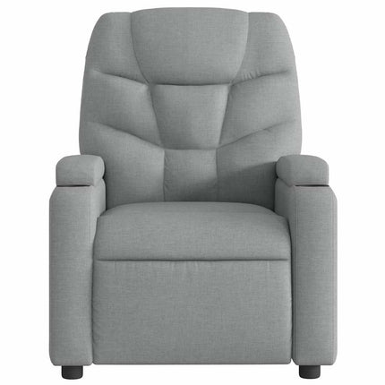 Massage Recliner Chair Light Gray Fabric