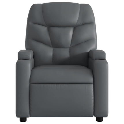 Massage Recliner Chair Gray Faux Leather