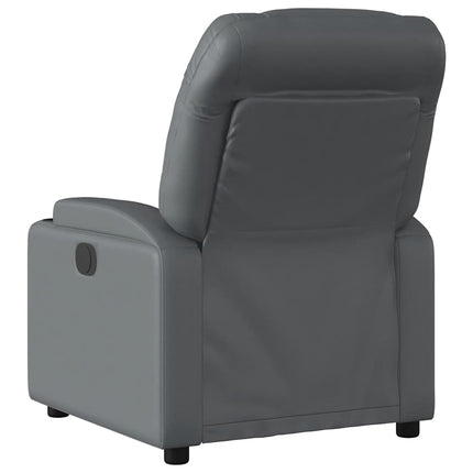 Massage Recliner Chair Gray Faux Leather