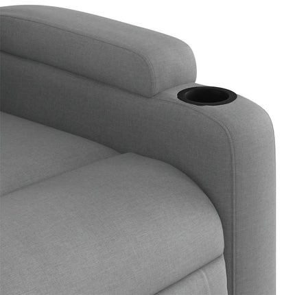 Massage Recliner Chair Light Gray Fabric