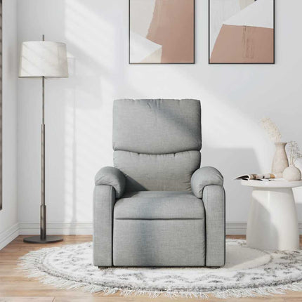 Massage Recliner Chair Light Gray Fabric