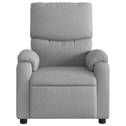 Massage Recliner Chair Light Gray Fabric