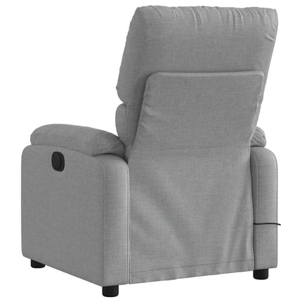 Massage Recliner Chair Light Gray Fabric