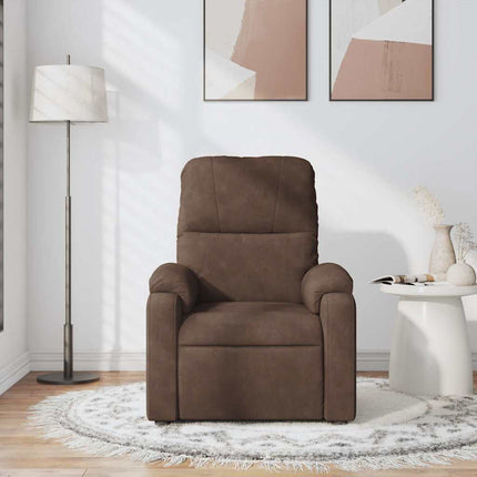 Massage Recliner Chair Brown Microfiber Fabric