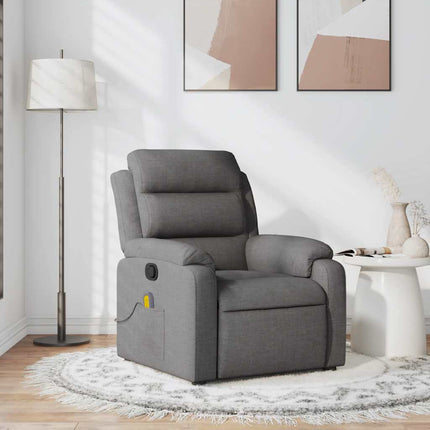 Massage Recliner Chair Dark Gray Fabric
