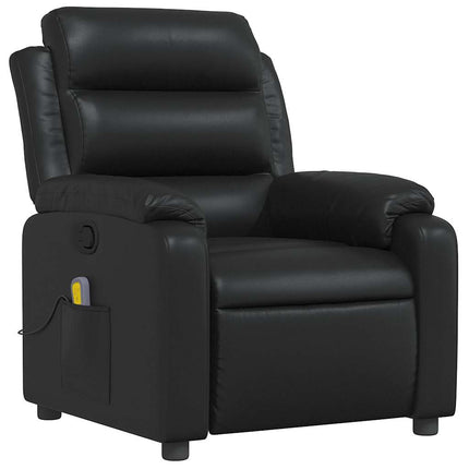 Massage Recliner Chair Black Faux Leather