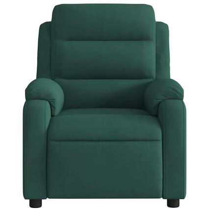 Massage Recliner Chair Dark Green Velvet