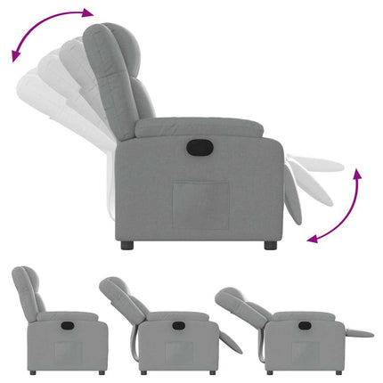 Recliner Chair Light Gray Fabric
