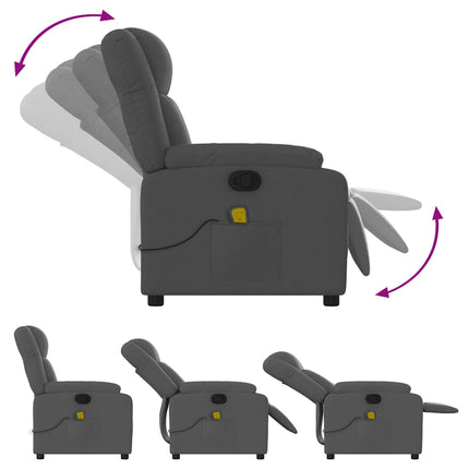 Massage Recliner Chair Dark Gray Fabric