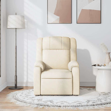 Massage Recliner Chair Cream Fabric