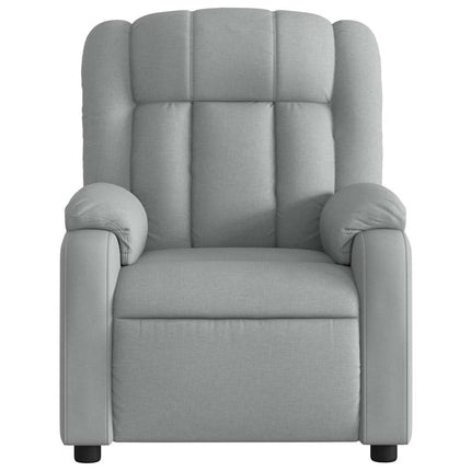 Massage Recliner Chair Light Gray Fabric