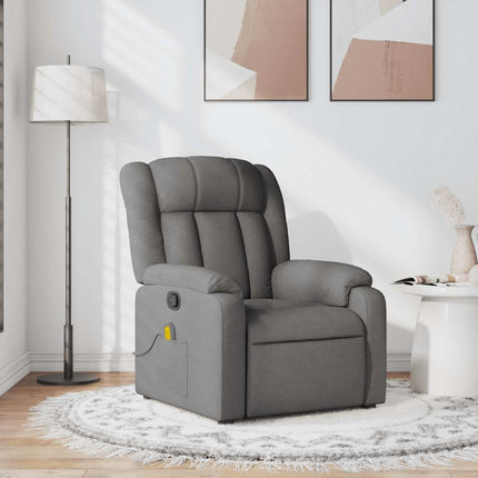 Massage Recliner Chair Dark Gray Fabric