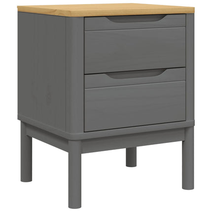 Bedside Cabinet FLORO Gray 17.7"x15.4"x22.4" Solid Wood Pine