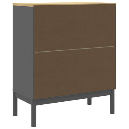 Chest of Drawers FLORO Gray Solid Wood Pine
