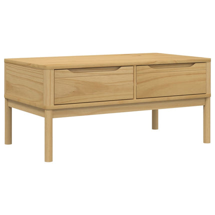 Coffee Table FLORO Wax Brown 39"x21.9"x17.7" Solid Pine Wood