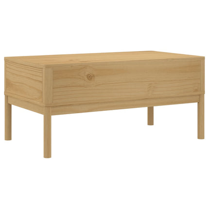 Coffee Table FLORO Wax Brown 39"x21.9"x17.7" Solid Pine Wood