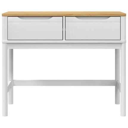 Console Table FLORO White 35.2"x14.4"x28.7" Solid Wood Pine