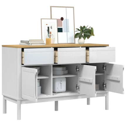 Sideboard FLORO White 44.9"x16.9"x29.1" Solid Wood Pine