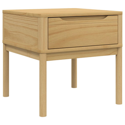 Lamp Table FLORO Wax Brown 21.7"x21.7"x21.3" Solid Wood Pine