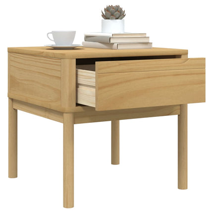 Lamp Table FLORO Wax Brown 21.7"x21.7"x21.3" Solid Wood Pine