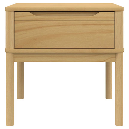 Lamp Table FLORO Wax Brown 21.7"x21.7"x21.3" Solid Wood Pine
