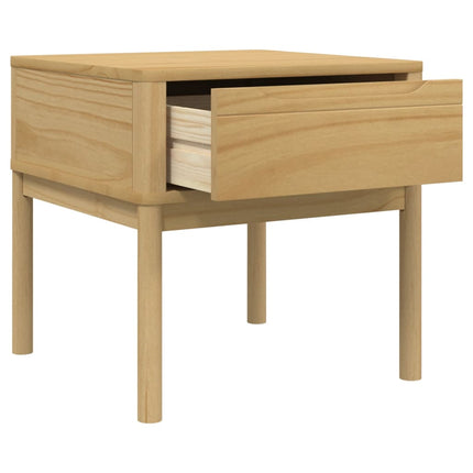 Lamp Table FLORO Wax Brown 21.7"x21.7"x21.3" Solid Wood Pine