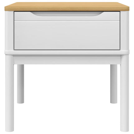 Lamp Table FLORO White 21.7"x21.7"x21.3" Solid Wood Pine