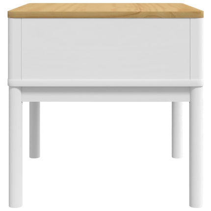 Lamp Table FLORO White 21.7"x21.7"x21.3" Solid Wood Pine