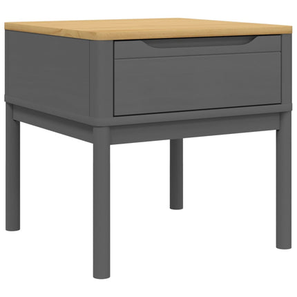 Lamp Table Gray 21.7"x21.7"x21.3" Solid Wood Pine
