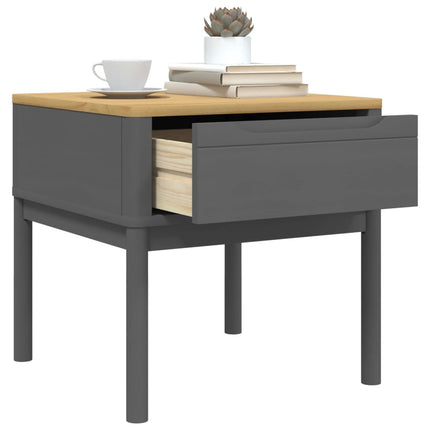 Lamp Table Gray 21.7"x21.7"x21.3" Solid Wood Pine
