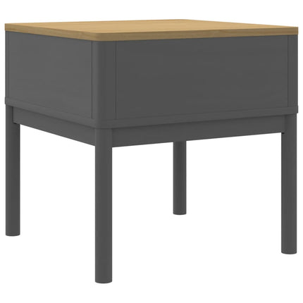 Lamp Table Gray 21.7"x21.7"x21.3" Solid Wood Pine